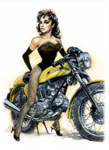 Gina and Ducati 750 Sport..